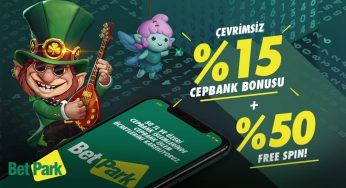 Betpark %15 Çevrimsiz Cepbank Bonusu + %50 Freespin