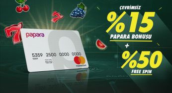 Betpark 15 Çevrimsiz Papara Bonusu + %50 FREESPIN